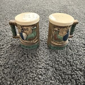 Vintage Napcoware Bird and Bottle Inn salt and pepper shakers Stamped